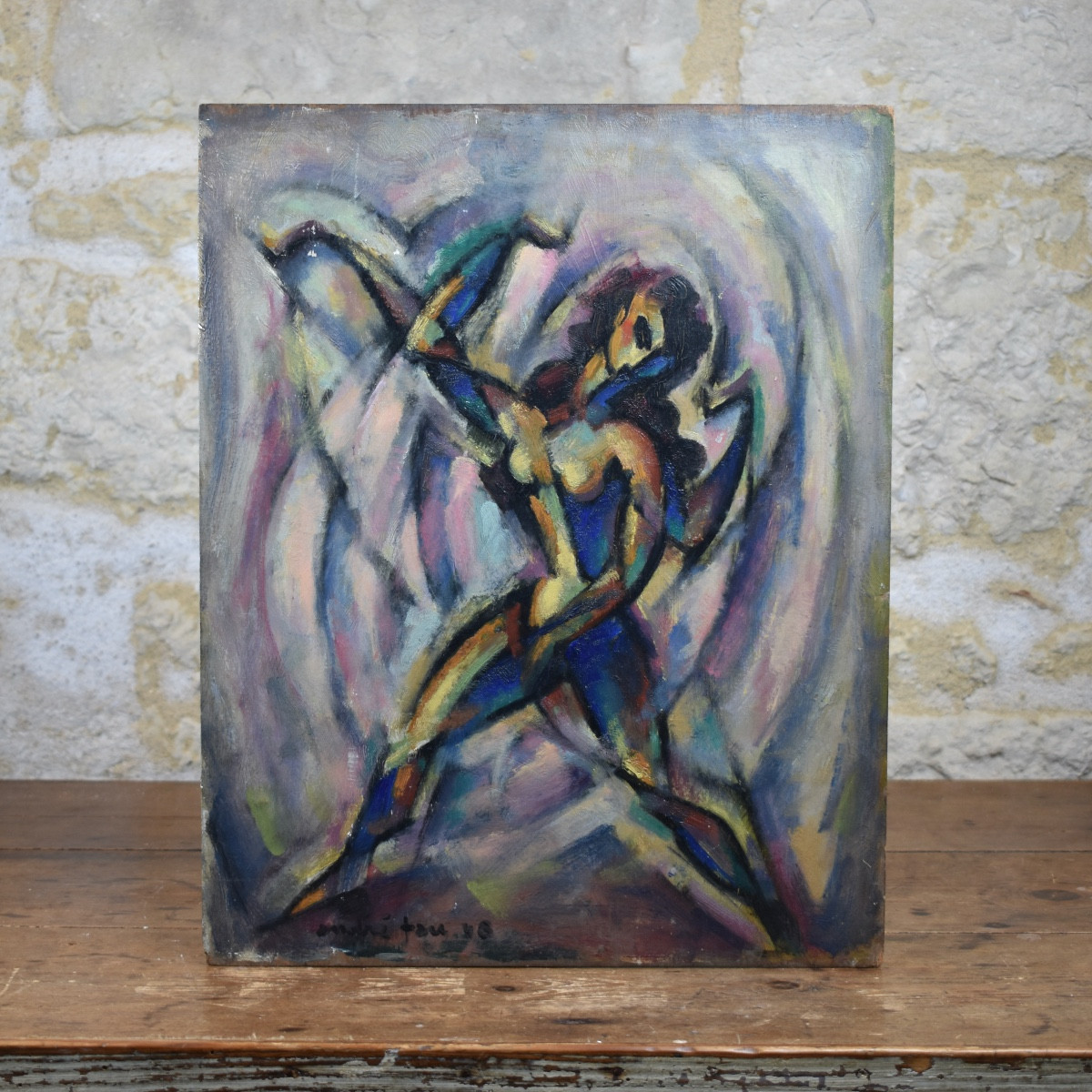 André Fau (1896-1982) - Danseuse - 1948 - Huile sur panneau-photo-4