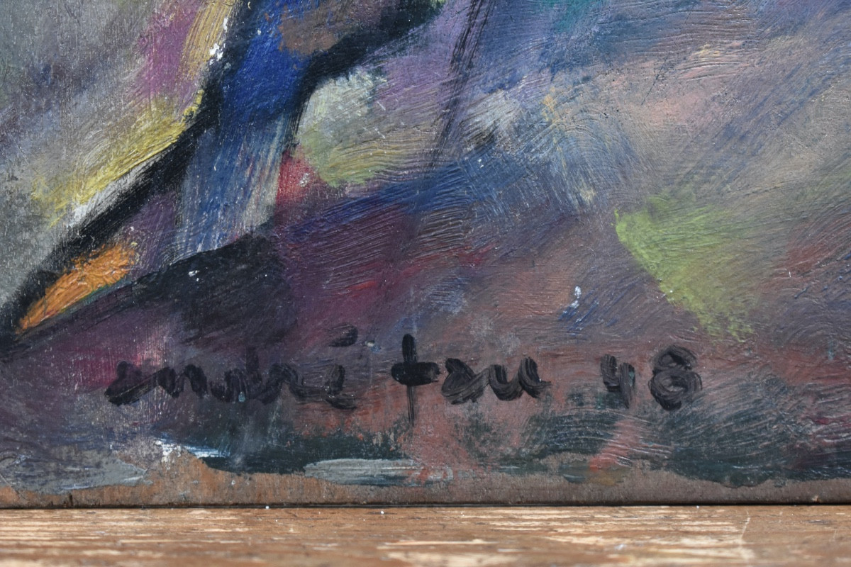 André Fau (1896-1982) - Danseuse - 1948 - Huile sur panneau-photo-1