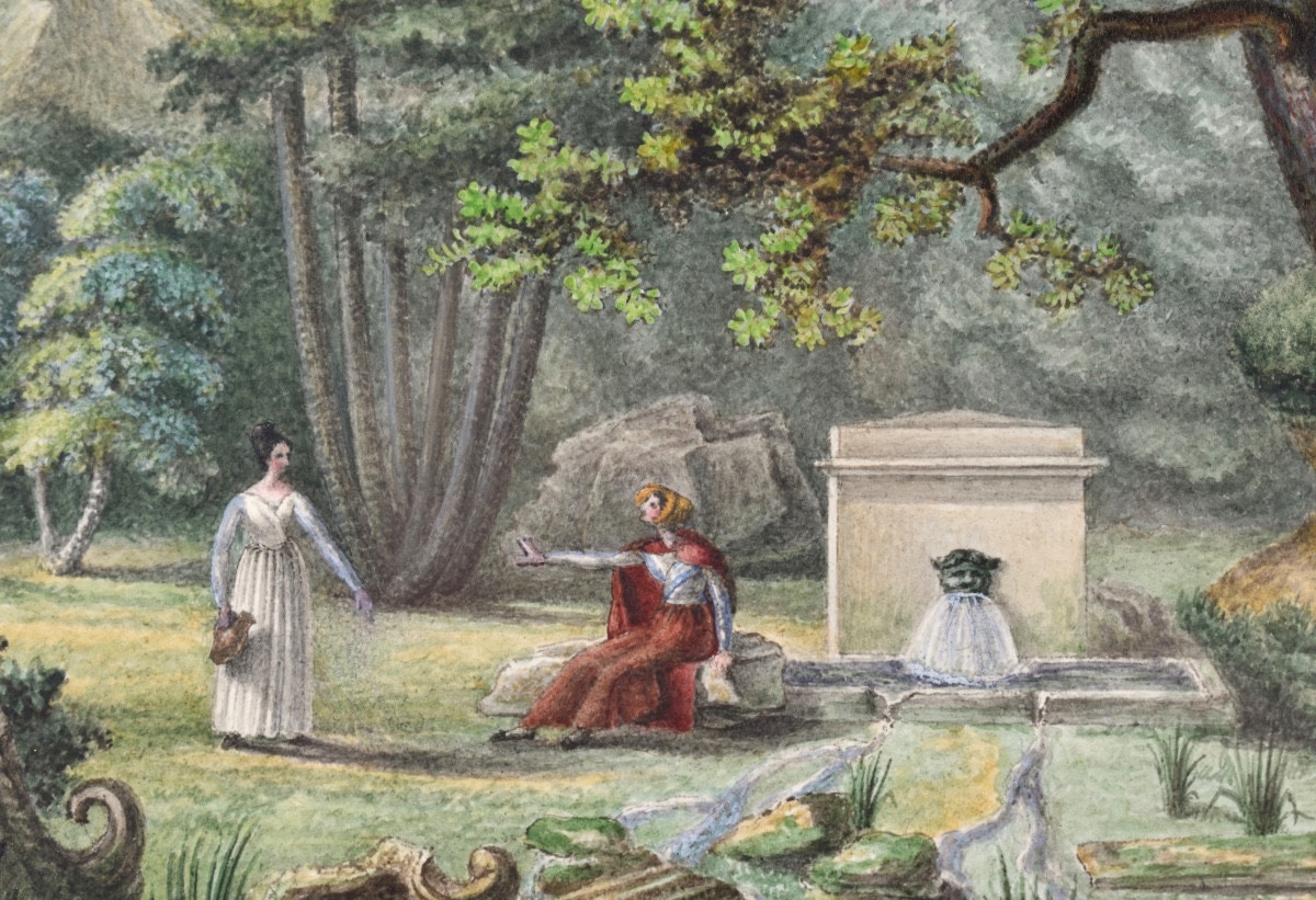 &Eacute;cole romantique - Les deux amies - aquarelle et gouache 1838-photo-3