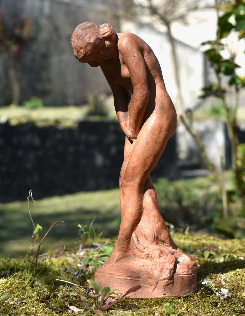 Georges Halbout du Tanney (1895-1986) - Orientale nue - terre cuite-photo-2