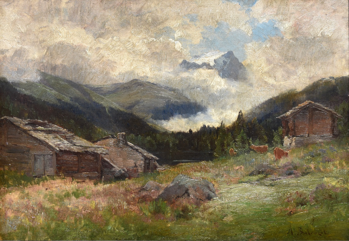 Armand-Auguste Balouzet (1858-1905) - Paysage des Alpes - Huile sur toile