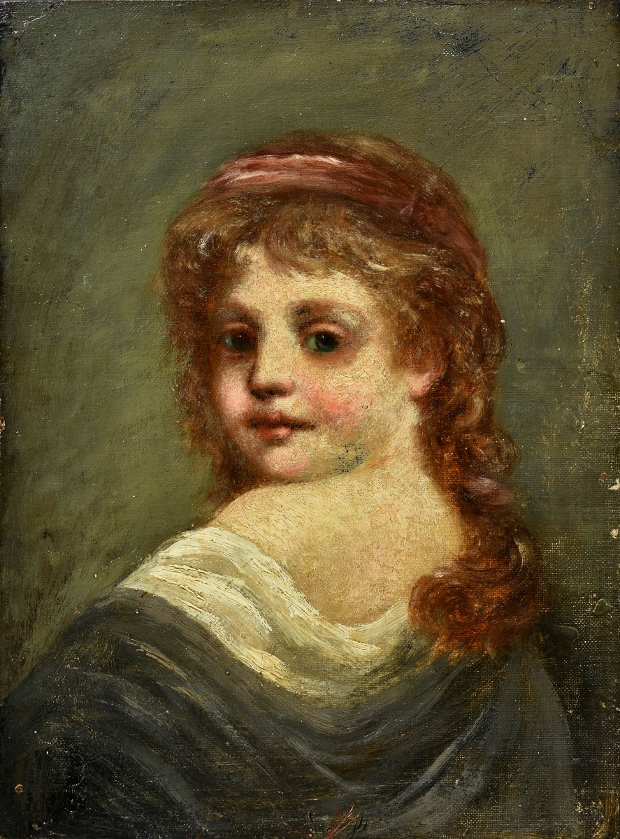 &Eacute;cole italienne - portrait de jeune fille - fin XIXe