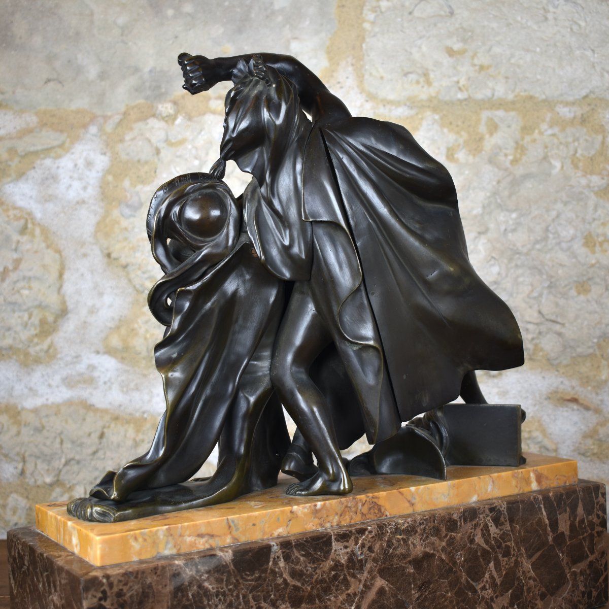 Orientalist Bronze Sculpture - The Rebels Of Cairo - 1820 - After Girodet-photo-3