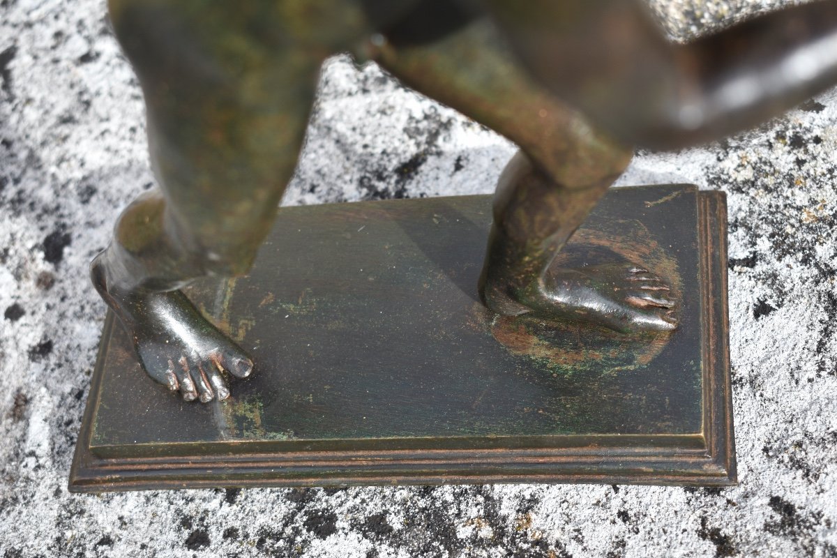 - Bronze Late 19th Grand Tour - The Two Runners After The Antique Villa Papyrus Herculaneum-photo-8