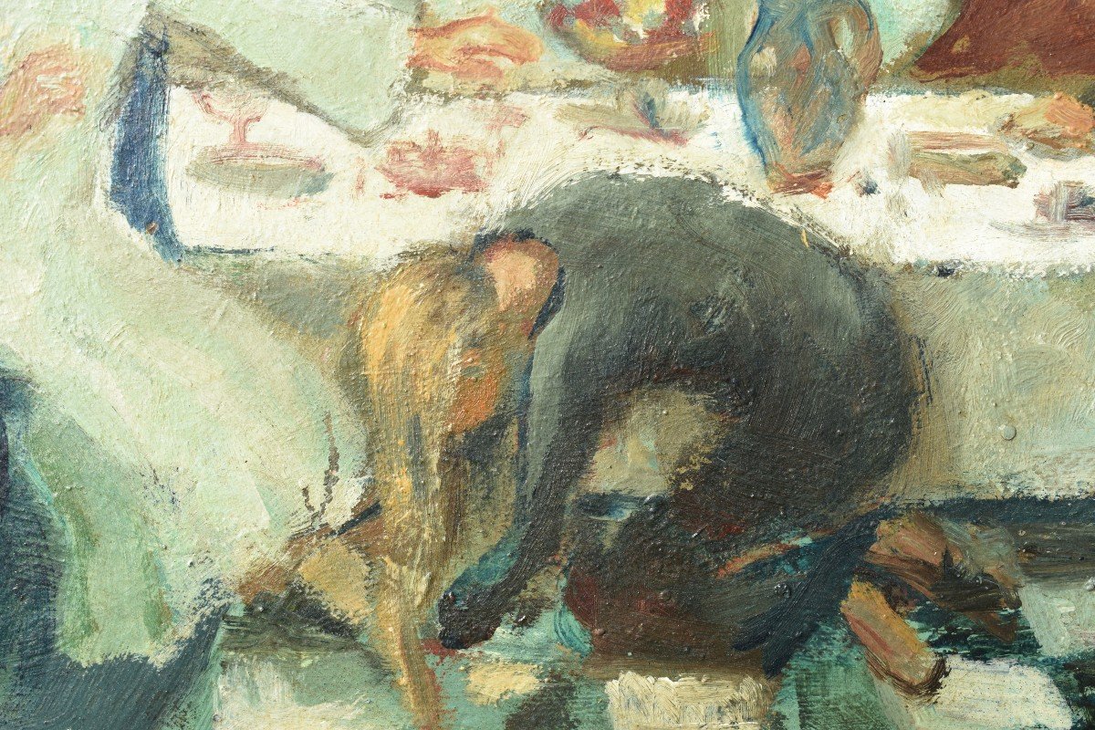 Post-impressionist Modern School - Mary Magdalene Washing The Feet Of Jesus Christ - Oil-photo-4