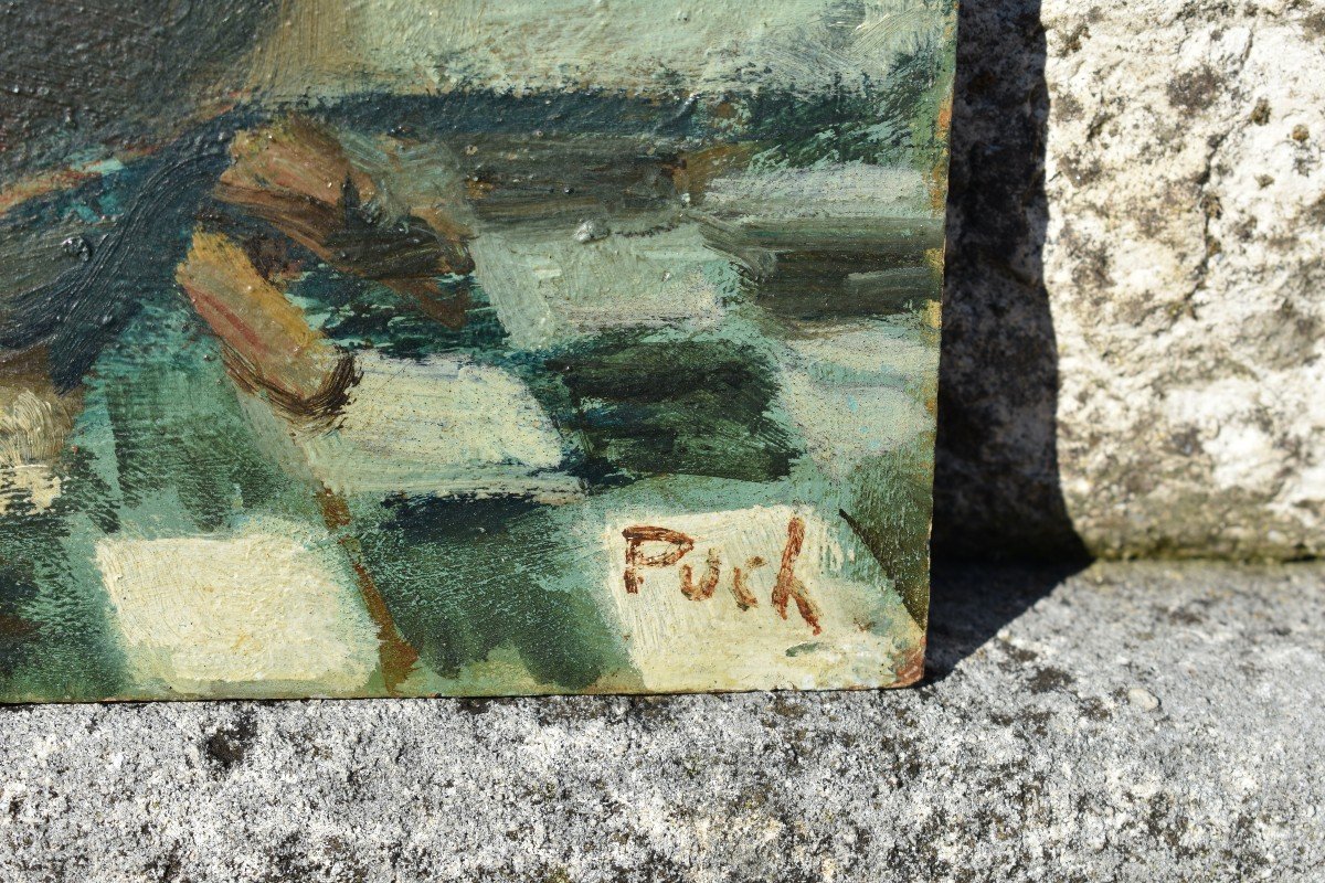 Post-impressionist Modern School - Mary Magdalene Washing The Feet Of Jesus Christ - Oil-photo-2