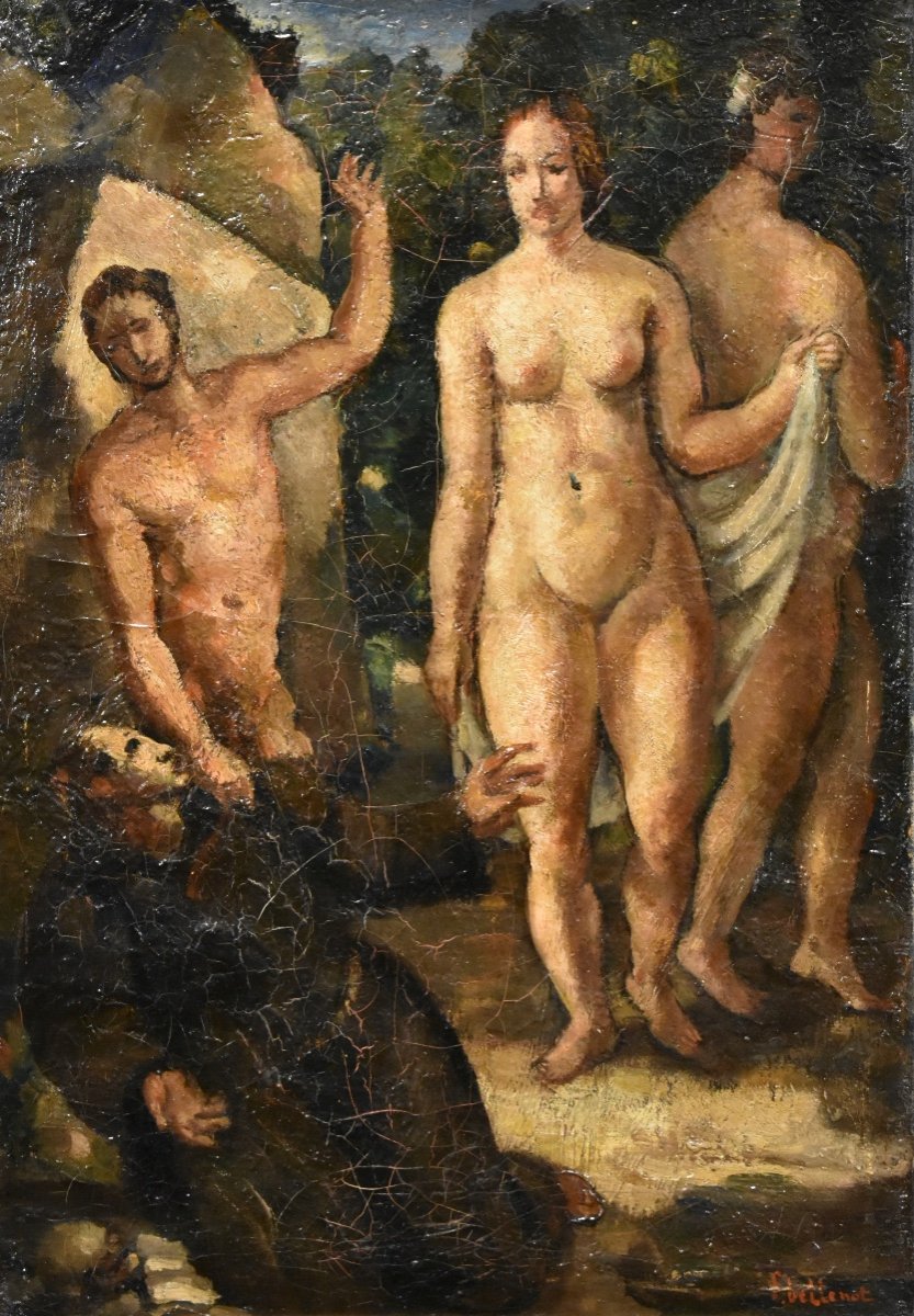 Félix Bellenot (1892-1963) - The Temptation Of Saint Anthony - Art Deco - School Of Paris - Nude