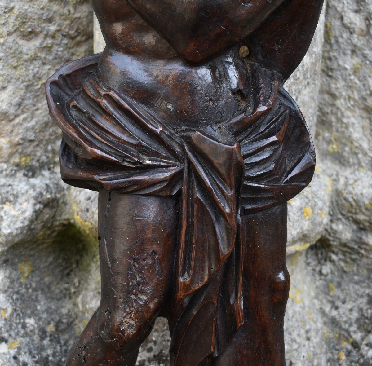 Le Christ marchant sur les eaux - Haut relief - XVIIe - bois sculpté -photo-4