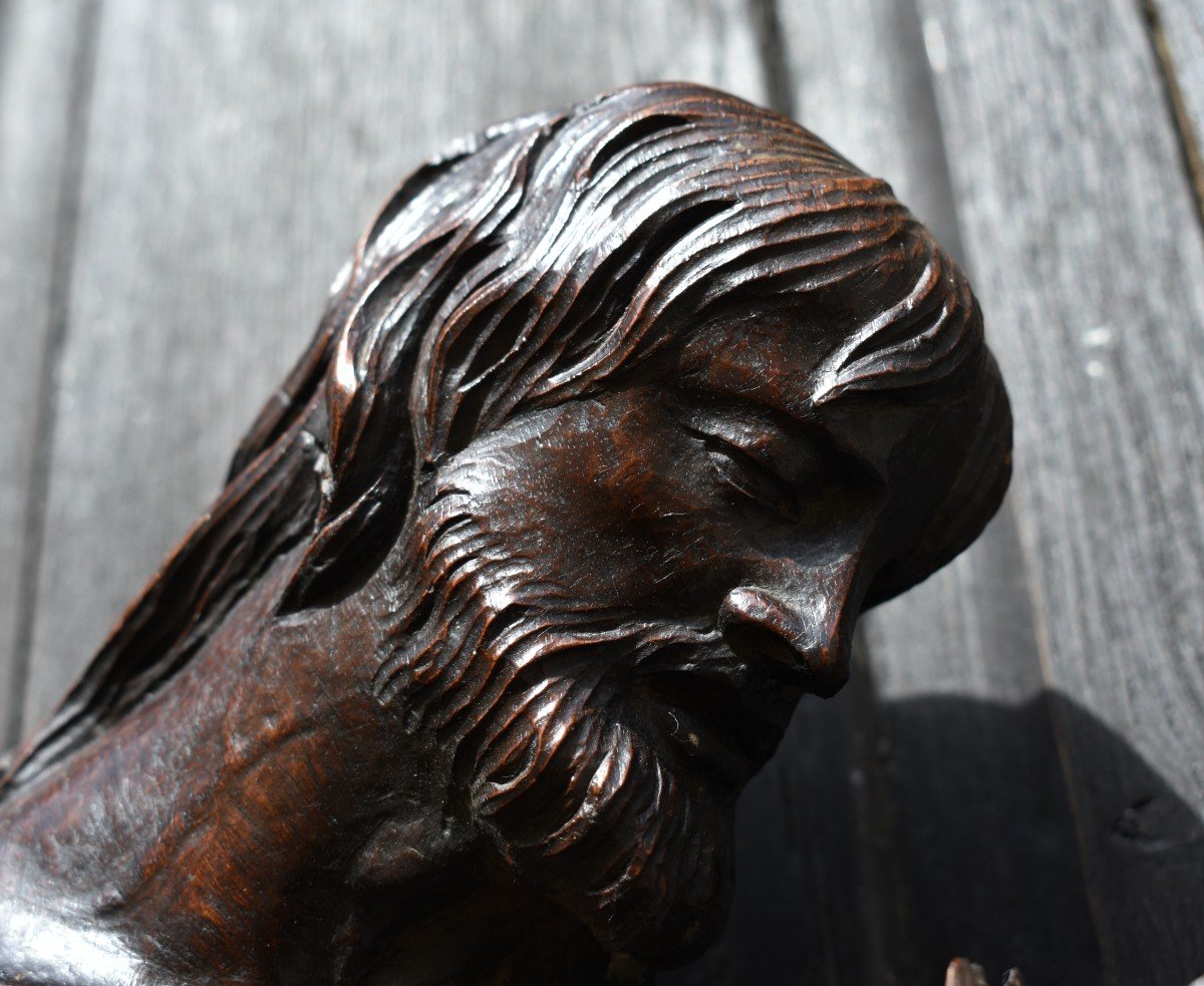 Le Christ marchant sur les eaux - Haut relief - XVIIe - bois sculpté -photo-2