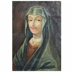 École française du XVIIe - Mater Amabilis - Portrait de la Vierge - Huile sur cuivre