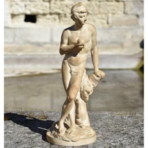 Statuette - P&acirc;ris et la pomme - Terre de Lorraine - XVIIIe