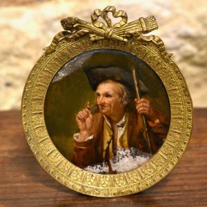 Silvestre David MIRYS (1742-1810) ? - Portrait d’un colporteur - Miniature - Fin XVIIIe