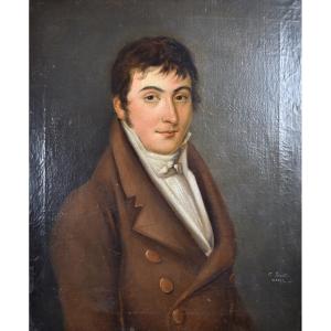 Charles Brandt - Portrait Of A Young Man - Empire - Oil On Canvas