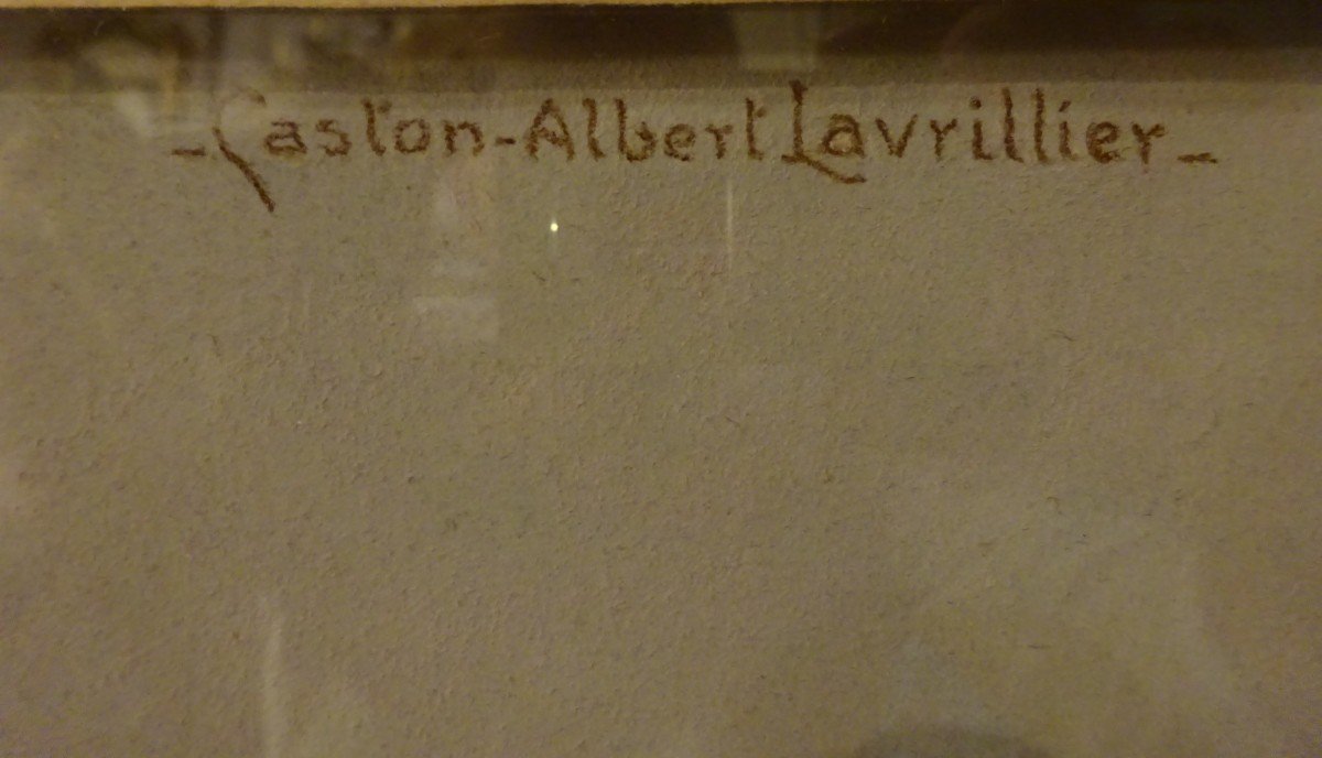 Portrait Au Pastel Signé Gaston Albert  Lavrillier-photo-2