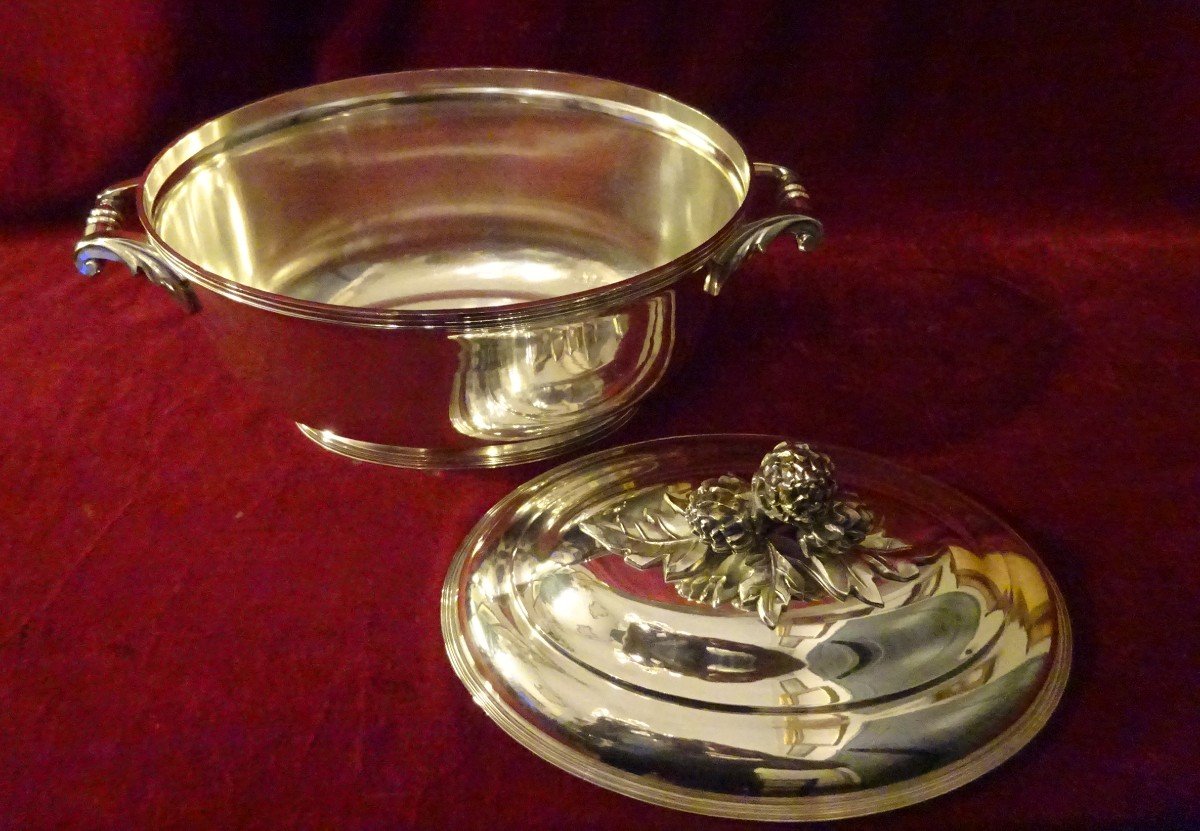 Tureen In Silver Metal-photo-3