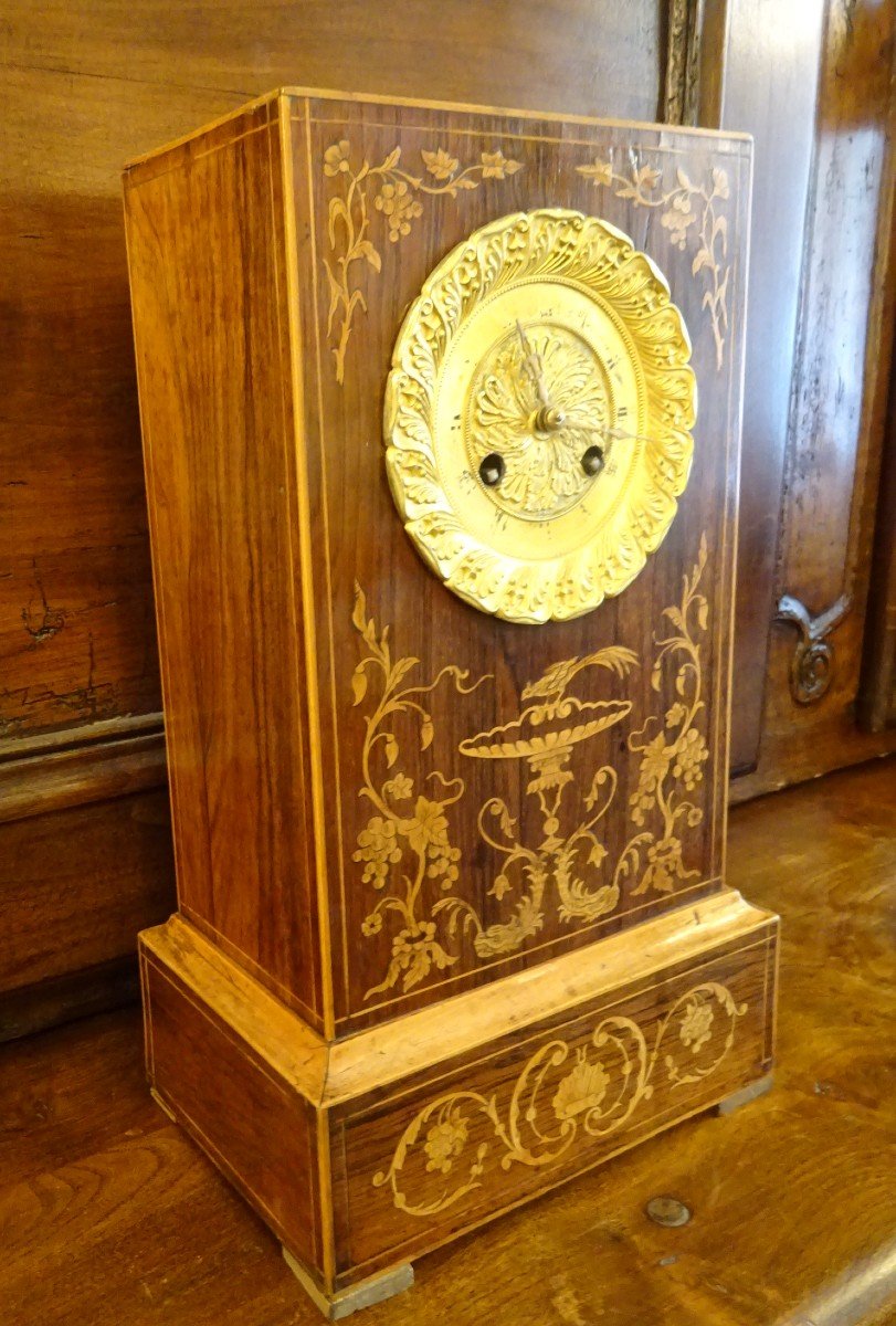 Charles X Period Borne Pendulum In Marquetry-photo-2