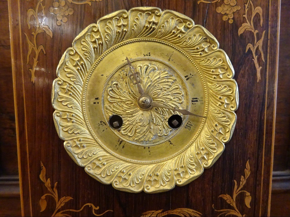 Pendule Borne d'époque Charles X En Marqueterie-photo-1