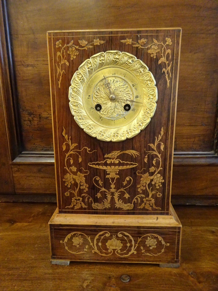 Charles X Period Borne Pendulum In Marquetry-photo-3