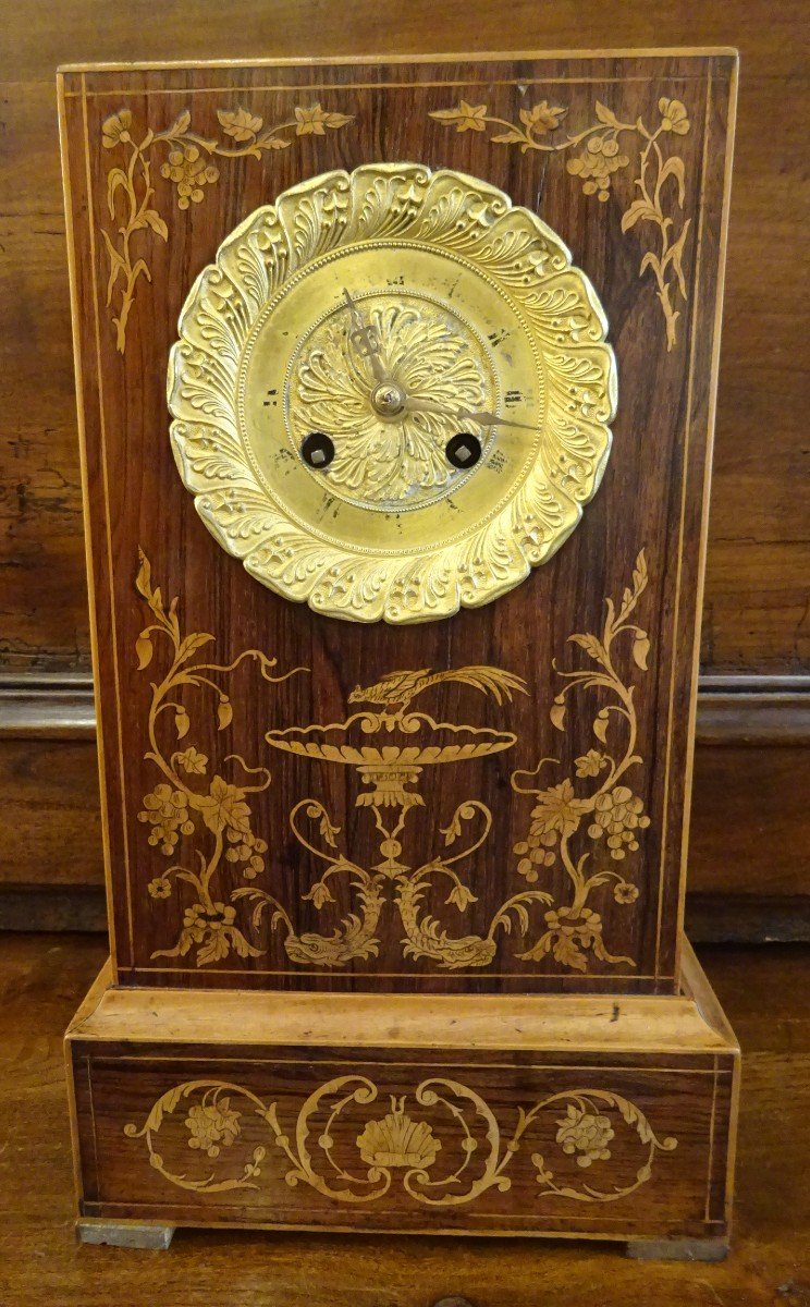 Charles X Period Borne Pendulum In Marquetry