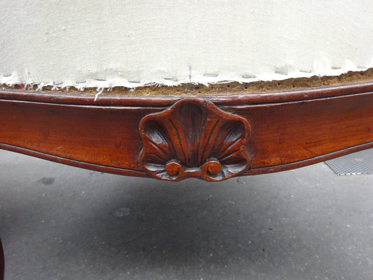 Pair Of Mahogany Armchairs, Napoleon III Period-photo-2