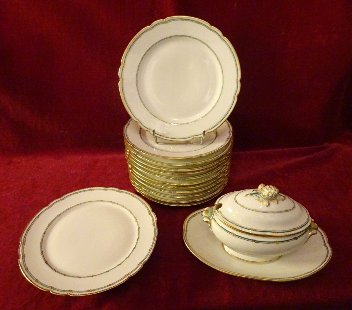 Service à Dessert En Porcelaine De Paris époque Fin XIXème Siècle-photo-2