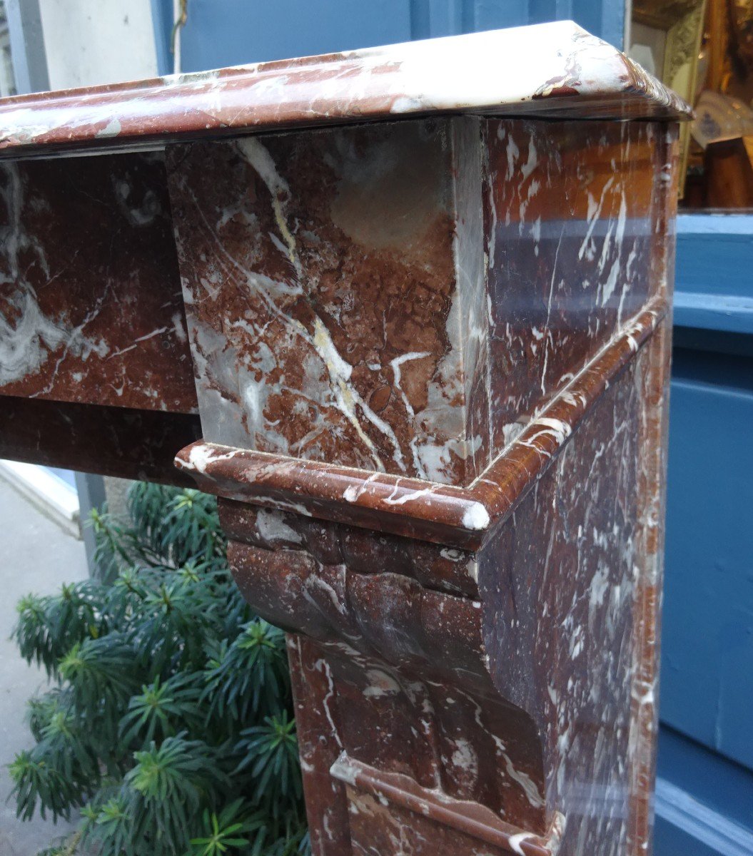 Late 19th Century Fireplace In Red Marble-photo-4