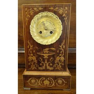 Pendule Borne d'époque Charles X En Marqueterie