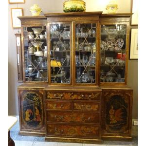 English Library In Painted And Varnished Wood Victorian Period