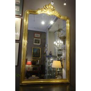 Important Mirror In Golden Wood, Napoleon III Period