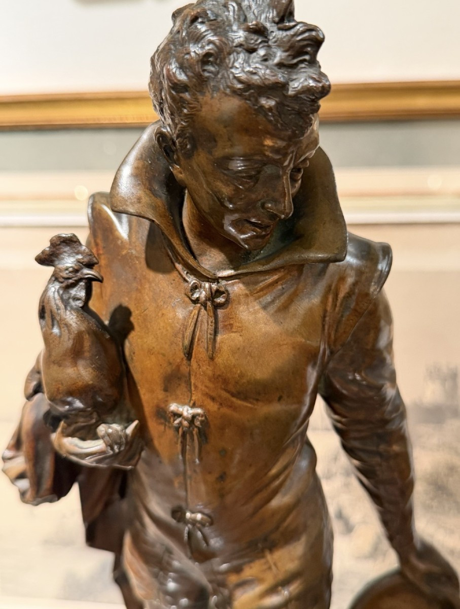 Pair Of Bronzes With Brown Patina – Auguste Louis Lalouette (1826–1883) French Sculptor.-photo-2