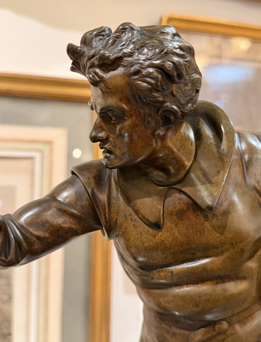 Pair Of Bronzes With Brown Patina – Auguste Louis Lalouette (1826–1883) French Sculptor.-photo-3