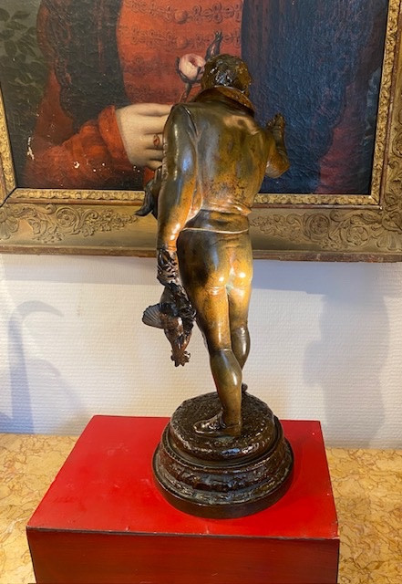 Pair Of Bronzes With Brown Patina – Auguste Louis Lalouette (1826–1883) French Sculptor.-photo-2