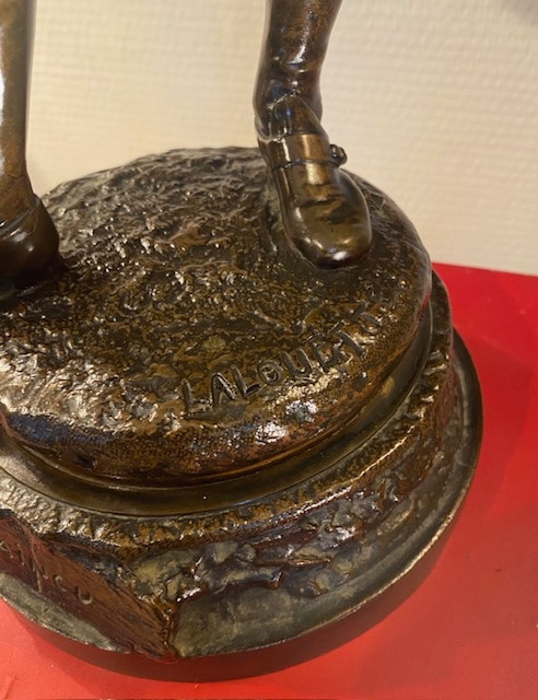 Pair Of Bronzes With Brown Patina – Auguste Louis Lalouette (1826–1883) French Sculptor.-photo-5