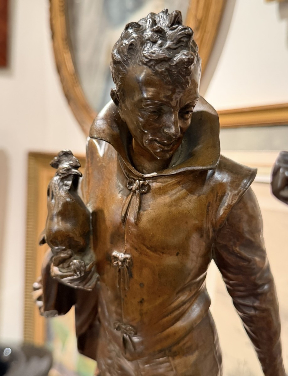 Pair Of Bronzes With Brown Patina – Auguste Louis Lalouette (1826–1883) French Sculptor.-photo-3