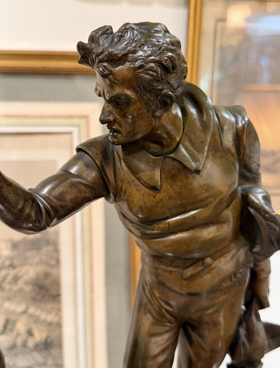 Pair Of Bronzes With Brown Patina – Auguste Louis Lalouette (1826–1883) French Sculptor.-photo-7