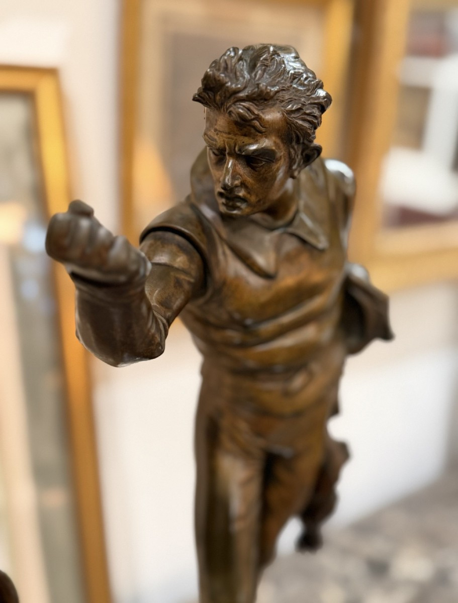 Pair Of Bronzes With Brown Patina – Auguste Louis Lalouette (1826–1883) French Sculptor.-photo-6