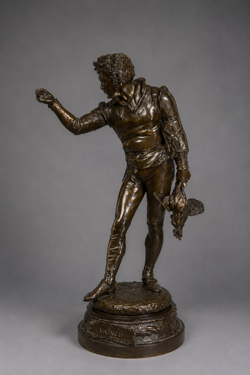 Paire de bronzes à patine brune – Auguste Louis Lalouette (1826–1883) sculpteur Français.-photo-5