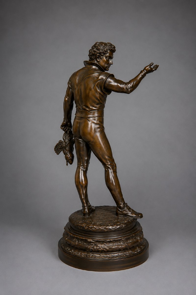 Paire de bronzes à patine brune – Auguste Louis Lalouette (1826–1883) sculpteur Français.-photo-6