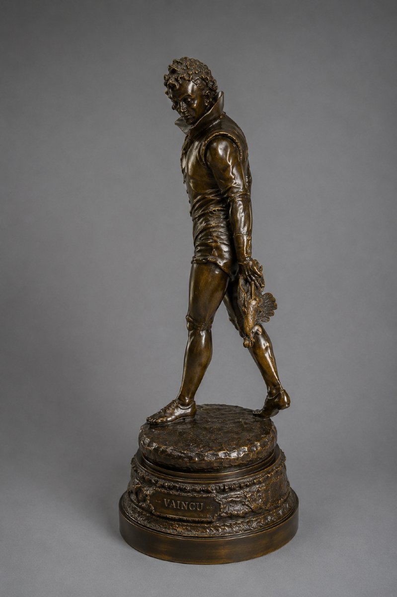 Paire de bronzes à patine brune – Auguste Louis Lalouette (1826–1883) sculpteur Français.-photo-2