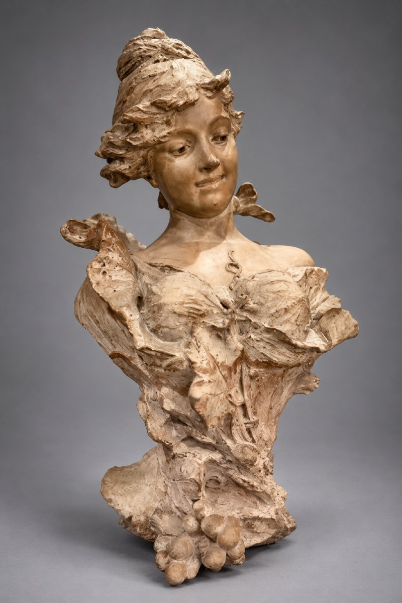 Alfred Jean Foretay (1861-1944) – « Fraises au Champagne » – Buste Art Nouveau 