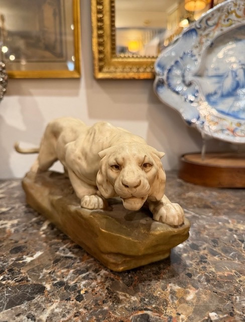 Lionne sur terre naturaliste Otto Jarl « 1856-1915 »-photo-4