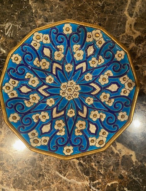 Octagonal Cloisonné Enamel Bowl – Longwy, Circa 1930-photo-4