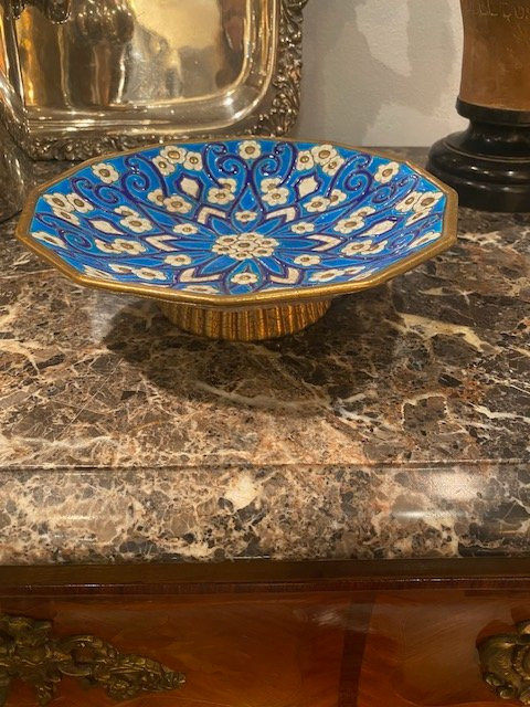 Octagonal Cloisonné Enamel Bowl – Longwy, Circa 1930-photo-7