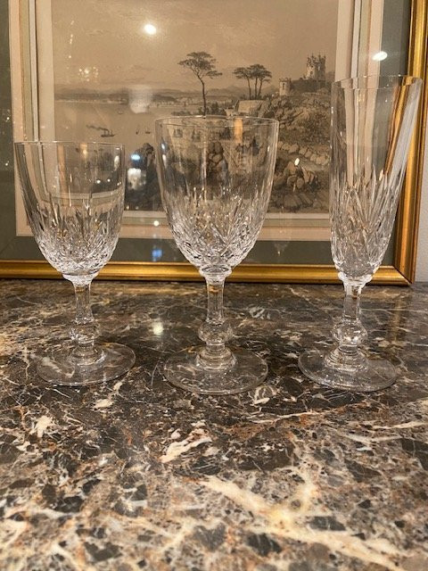 Magnifique service en cristal taillé modèle Massenet de la maison Cristallerie Saint-Louis.-photo-3