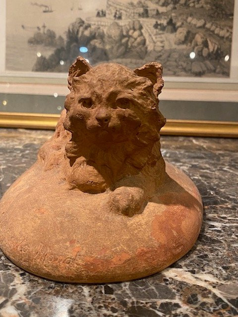 Marguerite Monnot (1903-1961) – Reclining Kitten – Terracotta – Animal Sculpture Circa 1930-photo-4