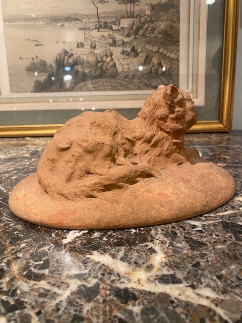 Marguerite Monnot (1903-1961) – Reclining Kitten – Terracotta – Animal Sculpture Circa 1930-photo-5