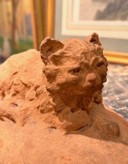 Marguerite Monnot (1903-1961) – Chaton Couché – Terre Cuite – Sculpture Animalière Vers 1930-photo-6
