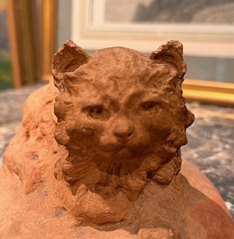 Marguerite Monnot (1903-1961) – Chaton Couché – Terre Cuite – Sculpture Animalière Vers 1930