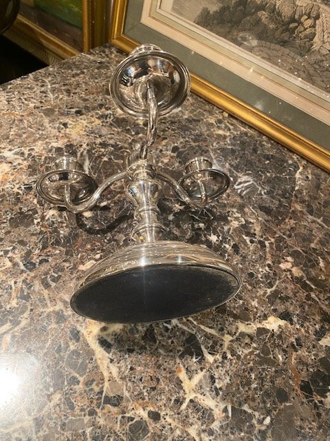 Chandelier à trois branches – Modèle Albi – Christofle – Circa 1970-photo-3