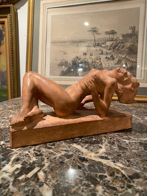Ignacio Gallo (1887-1956) – « L’Extase » – Nu Féminin – Terre Cuite Art Déco Vers 1930 -photo-4